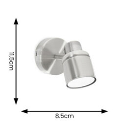 Valuelights Benton Chrome Single Ip44 Bathroom Wall Spotlight And Cool Bulb - thumbnail 6