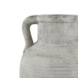Wyld Haus Meadowhaze Stoneware Amphora Tall Vase In Soft Grey With Handles - thumbnail 4