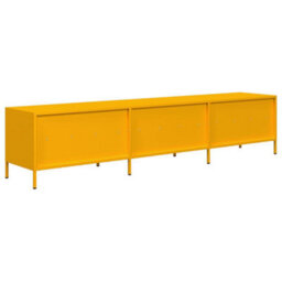 Berkfield Tv Cabinet Mustard Yellow 202X39X43.5 Cm Cold-Rolled Steel - thumbnail 7