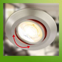 Briloner Nickel Matt Set Of 3 Led Recessed Lights Downlights 90mm Cct Tilt 4.9W - thumbnail 7