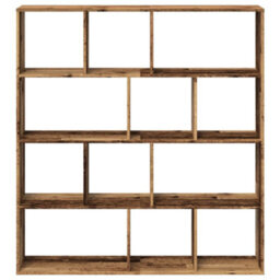 Walplus Book Cabinet Old Wood Finish Engineered Wood 132X29X141.5 Cm - thumbnail 5