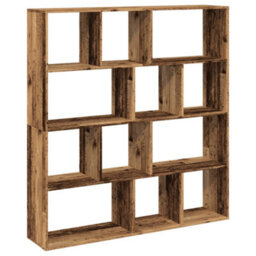 Walplus Book Cabinet Old Wood Finish Engineered Wood 132X29X141.5 Cm - thumbnail 2