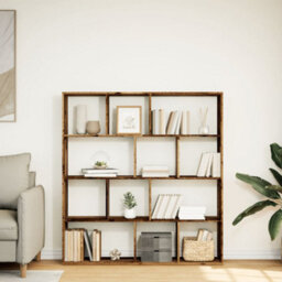 Walplus Book Cabinet Old Wood Finish Engineered Wood 132X29X141.5 Cm - thumbnail 3