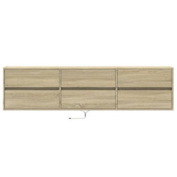 Berkfield Tv Wall Cabinet With Led Sonoma Oak 180X31X45 Cm - thumbnail 6