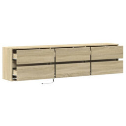 Berkfield Tv Wall Cabinet With Led Sonoma Oak 180X31X45 Cm - thumbnail 9