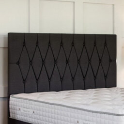 Divan Base Direct Lino Black Platform Top Divan Bed Base 5Ft King Size With Large End Drawer + Matera Floor Standing Headboard - thumbnail 2