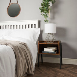 Valuelights Pair Of Angus Modern Geometric Chrome Cage Beside Table Lamps With White Fabric Shades - thumbnail 5