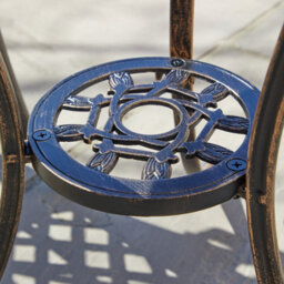 Home Source Aspen Brown Aluminium Frame Outdoor Garden Patio Lattice Table And 2 Chairs Bistro Set - thumbnail 6