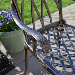 Home Source Aspen Brown Aluminium Frame Outdoor Garden Patio Lattice Table And 2 Chairs Bistro Set - thumbnail 3