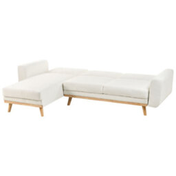 Corner Sofa Bed KAARINA Fabric White Right Hand - thumbnail 3