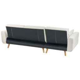Corner Sofa Bed KAARINA Fabric White Right Hand - thumbnail 4