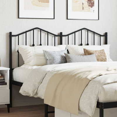 Berkfield Metal Headboard Black 140 Cm - image 1