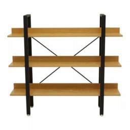 Orsina Classic 3 Tier Light Yellow Shelf Unit With Beech Grain Shelve,gold Shelf Unit,wall Shelving Unit For Books - thumbnail 2
