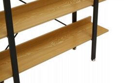 Orsina Classic 3 Tier Light Yellow Shelf Unit With Beech Grain Shelve,gold Shelf Unit,wall Shelving Unit For Books - thumbnail 7