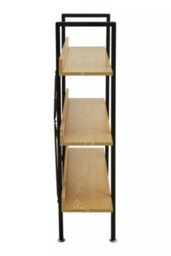 Orsina Classic 3 Tier Light Yellow Shelf Unit With Beech Grain Shelve,gold Shelf Unit,wall Shelving Unit For Books - thumbnail 3