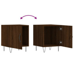 Berkfield Bedside Cabinets 2 Pcs Brown Oak 40X40X50 Cm Engineered Wood - thumbnail 9