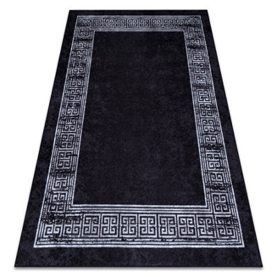 RugsX Miro 51223.807 Washing Carpet Marble, Greek Anti-Slip - Black / White  200X290 Cm - image 1