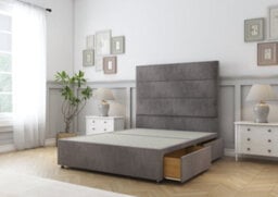 "Comfort Rosa Slate Naples Divan Bed Base 2 Drawers Same Side - 26"" Strutted  4' Small Double" - thumbnail 5