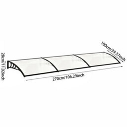 Breeins Outdoor Awning Waterproof Front Door Canopy Window Garden Canopy Patio Porch Awning Rain Shelter Cover 270 Cm - thumbnail 6