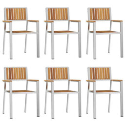 Berkfield Garden Dining Set 7 Pcs Brown Solid Acacia Wood - thumbnail 6