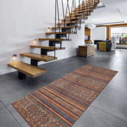 Brown Abstract Geometric Rug For Bedroom, & Living Room, 7mm Thick Stain-Resistant Traditional Rug - 120Cm X 170Cm - thumbnail 2