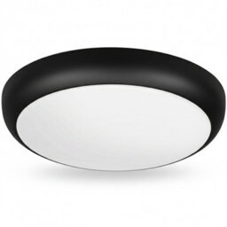 HARLED Halo Bulkhead Black Standard Ceiling Light/wall Light Ip65 Switchable Wattage 12W-15W-18W - thumbnail 1