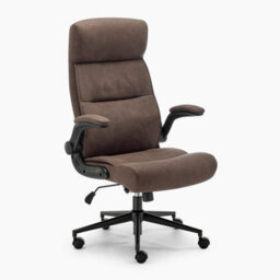 Furniturebox Uk Greer Brown Faux Leather Executive Swivel Office Chair - thumbnail 3