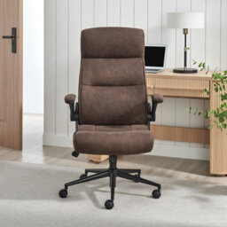 Furniturebox Uk Greer Brown Faux Leather Executive Swivel Office Chair - thumbnail 2