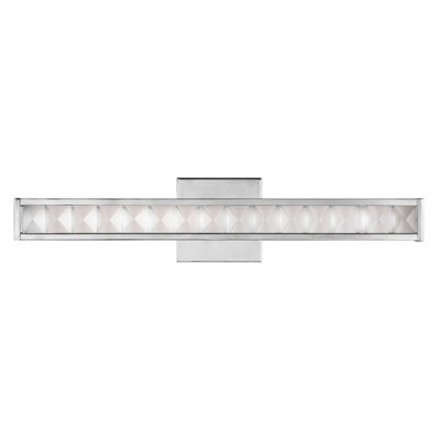 Elegant Integrated Led Wall Light With Faceted Crystals In Polished Chrome - 20W Vanity Fixture - image 1