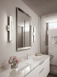 Elegant Integrated Led Wall Light With Faceted Crystals In Polished Chrome - 20W Vanity Fixture - thumbnail 3