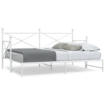 Berkfield Daybed With Trundle Without Mattress White 90X190 Cm Steel - image 1
