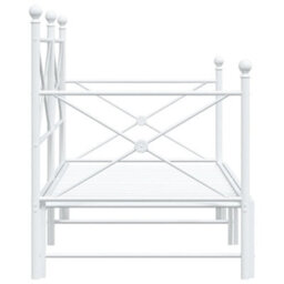 Berkfield Daybed With Trundle Without Mattress White 90X190 Cm Steel - thumbnail 7