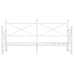 Berkfield Daybed With Trundle Without Mattress White 90X190 Cm Steel - thumbnail 6