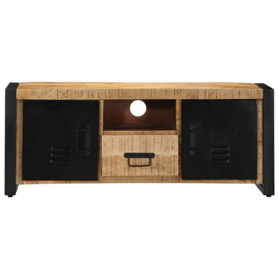 Berkfield Industrial Tv Cabinet 100X30X40 Cm Solid Rough Wood Mango - image 1