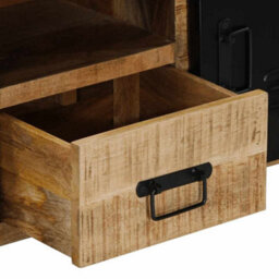 Berkfield Industrial Tv Cabinet 100X30X40 Cm Solid Rough Wood Mango - thumbnail 6