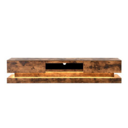 Furniture in Fashion Step Wooden Tv Stand In Rustic Oak With Led Lighting - thumbnail 6