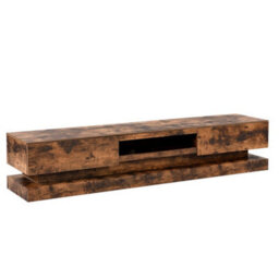 Furniture in Fashion Step Wooden Tv Stand In Rustic Oak With Led Lighting - thumbnail 5