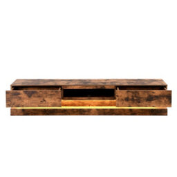 Furniture in Fashion Step Wooden Tv Stand In Rustic Oak With Led Lighting - thumbnail 7