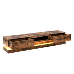 Furniture in Fashion Step Wooden Tv Stand In Rustic Oak With Led Lighting - thumbnail 4