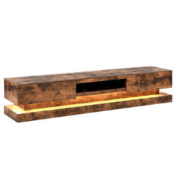Furniture in Fashion Step Wooden Tv Stand In Rustic Oak With Led Lighting - thumbnail 3