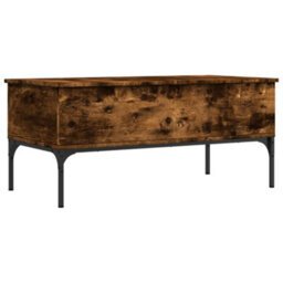 Berkfield Coffee Table Smoked Oak 100X50X45 Cm Engineered Wood And Metal - thumbnail 7