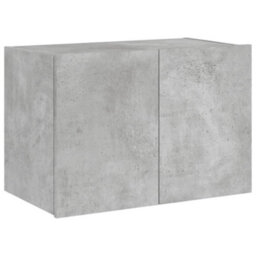 Berkfield Tv Wall Cabinet With Led Lights Concrete Grey 60X35X41 Cm - thumbnail 3