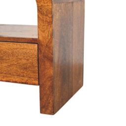 Artisan Furniture Solid Wood Darcy Chestnut Nightstand, 1 Drawer And Open Shelf, Dark Brown - thumbnail 8