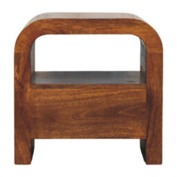 Artisan Furniture Solid Wood Darcy Chestnut Nightstand, 1 Drawer And Open Shelf, Dark Brown - thumbnail 9
