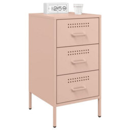 Berkfield Bedside Cabinets 2 Pcs Pink 36X39X68 Cm Steel - thumbnail 3
