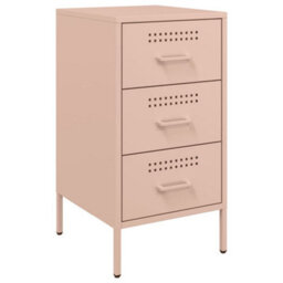Berkfield Bedside Cabinets 2 Pcs Pink 36X39X68 Cm Steel - thumbnail 5