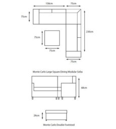 Chilli Seating Monte Carlo Stone Outdoor Garden Furniture Modular Lounger - thumbnail 2