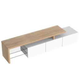 Abrihome Modern Tv Cabinet Design: Stylish And Elegant, Practical Storage, High-Gloss White, Wooden Look, Glass Shelves, Led Lighting - thumbnail 7