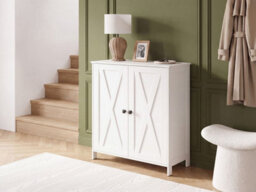 Beliani Shoe Storage Cabinet Valcourt White - thumbnail 2