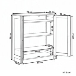 Beliani Shoe Storage Cabinet Valcourt White - thumbnail 3